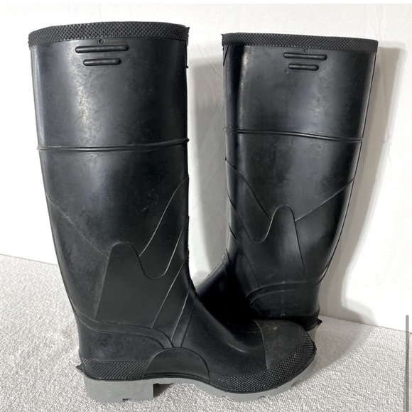 Vintage Onguard Industries Black Polyblend Rubber Boots Rain Boots 8 - Picture 11 of 14
